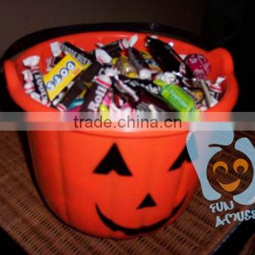 2015 New Design Plastic Halloween led Pumpkin Bucket