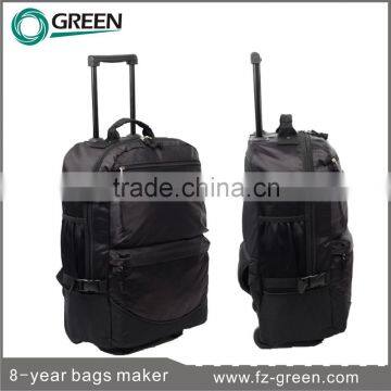 Black 420D Duffel Bag With Trolley for Travel