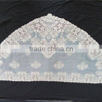 Spanish traditional style noble classic real silk lace mantilla embroidery veils big size 160cm*80cm