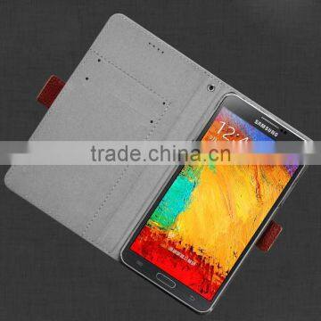 Best selling Wallet phone flip leather case with card slot holder for Note 3