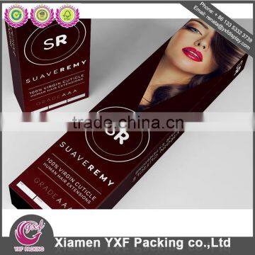 Gold Shiny Purple Glossy Finished Hair Extension Packaging Box photo-6