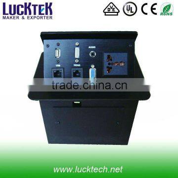 Universal hidden conference table socket