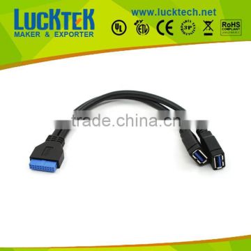 USB3.0 20pin to 2 x USB3.0 A (F) Cable