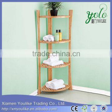 New design bathroom 4-tier Bamboo and wooden Corner shelf                        
                                                Quality Choice