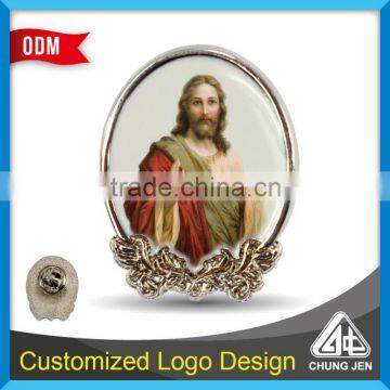 China Professional Factory Jesus zamac printed pin for church