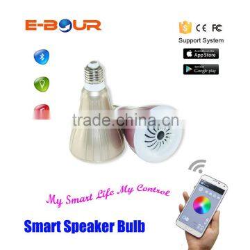 2015 Popular New Christmas Gift Bluetooth Light Bulb Speaker with APP Control LED Light