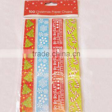 100pcs Cute design Christmas Paper Chain Garland for Home decoration