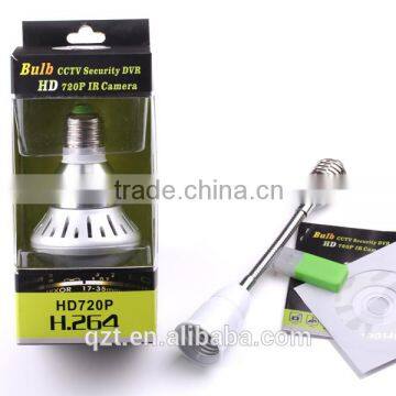 High quality remote control H.264 white light 720P 480P home security bulb camera