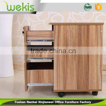 Movable 3 drawer metal file cabinet with wheels