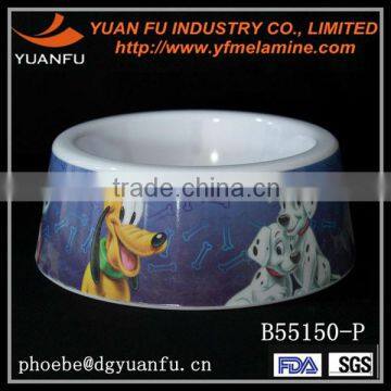 Portable melamine dog bowl