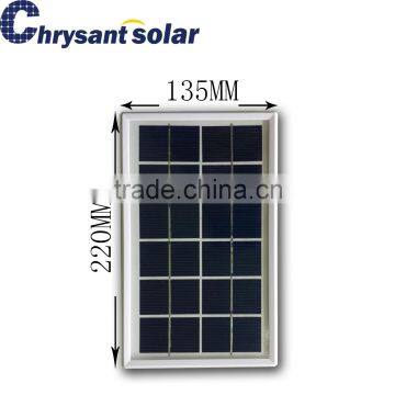 3W 9V Polycrystalline Solar Panel With White Plastic Frame