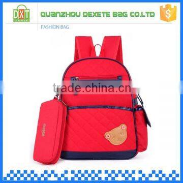 Red shoulder bag polyester material school bags samples