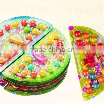 16ct gum balls on semi-circle paper card in bag (candy chewing/bubble gum balls)