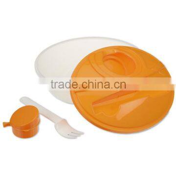Oval plastic lunch-to-go box container