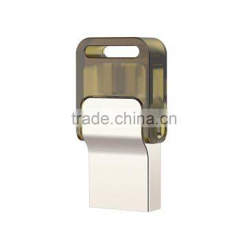 16GB Tiny Dual Use Metal Micro USB 3.0 On-the-Go Flash Drive with Swivel Cap Design for Smartphones / Tablets / PC
