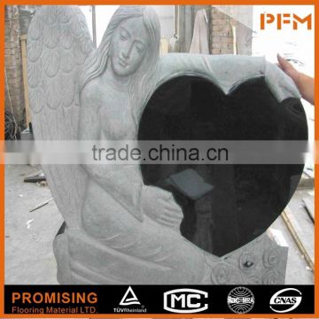 Western style on sale price high quality natural Chinese black granite tombstone