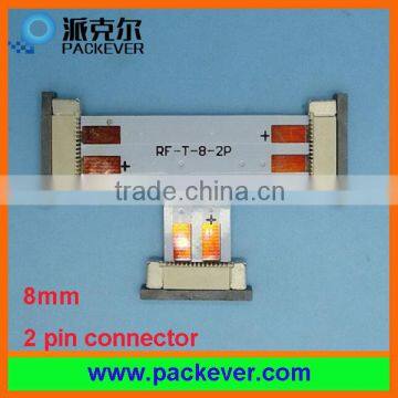 Push-in type 8mm width T shape solder free 2-pin LED strip connector