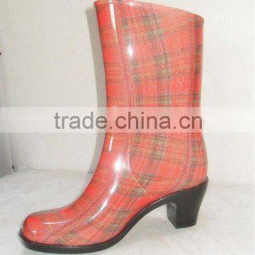 PVC transparent rain boots,High heel rain boots