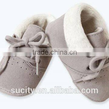 2014 Newest Soft Sole Warm Leather Newborn Baby Shoes With Lace