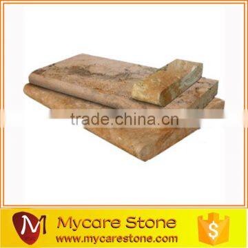 tumble Gold travertine coping tile for swimming pool