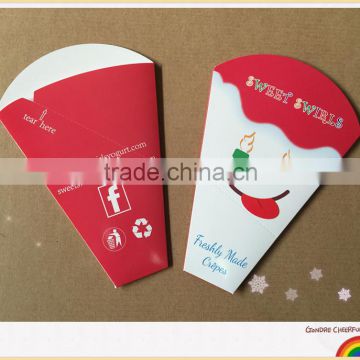 RECYCLABLE CREPE HOLDERS FOOD GRADE PAPER LOGO PRINTING