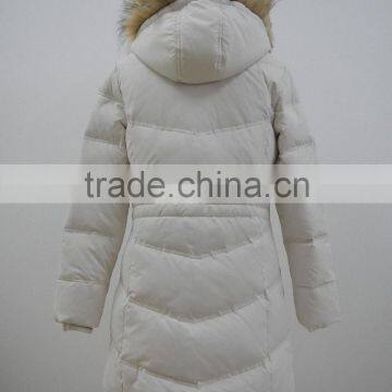 Rib Collar & Cuff Puffy Quilted Toggle Waist Faux Fur Trim Hood Down Coat Womens photo-6