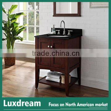 Dark cherry 24" solid wood tiny house bathroom vanity made in china