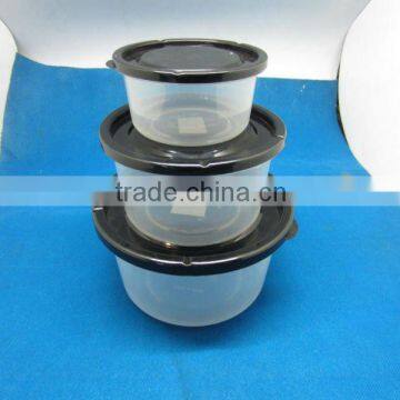 3 set circular plastic food container food storage