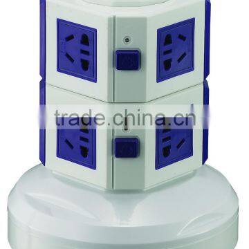 ME-S2 2 Layer CE Approved 220V Mult Vertical Desktop Tower Plug Socket With 2 Usb Port and 1 Meter Power Line for Home/office photo-2