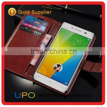 [UPO] Wholesale Book Style With Card Slots Folio Stand Flip PU Leather Wallet Cell Phone Cover Case for Vivo Y51