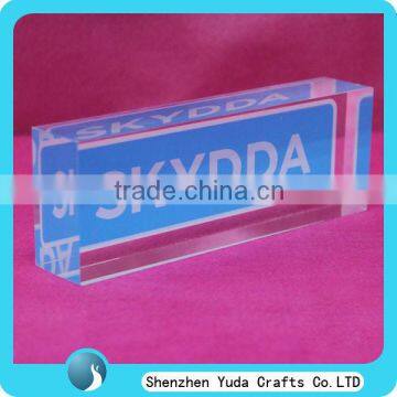 high quality printed clear acrylic ideal custom logo block wholesale cheap