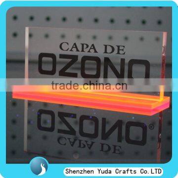 Silkscreen acrylic block branding name plate with base, wholesale neon color 3D acrylic block