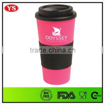 Eco-friendly 450 ml Plastic Starbucks Coffee Cup Mug With Leak Proof Lid