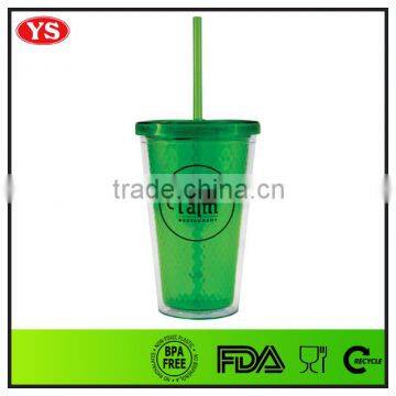 16oz Bpa Free Plastic Straw Water Bottle Promotional