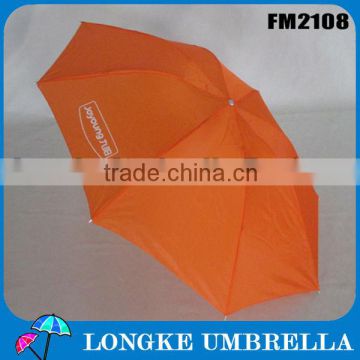 cheap high quality clear 2 fold manual open advertising umbrella for promotion/orange umbrella