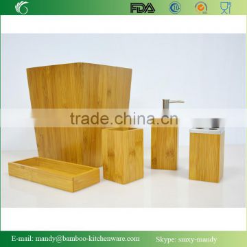 2015 New Style Modern design 4 pcs bamboo bathroom accessory set