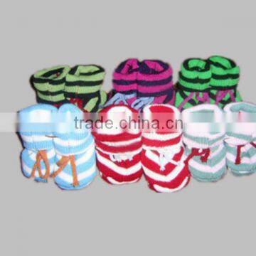 100%cotton hand infant crochet booties baby 3D wholesale sock