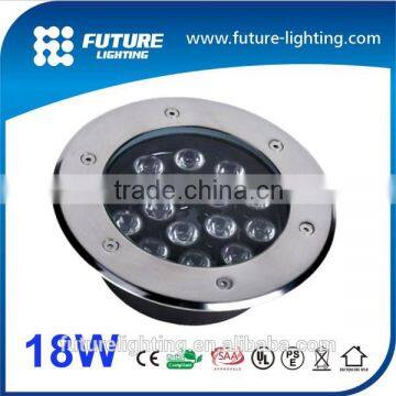 Outdoor IP67 stainless steel frosty 18W led uplight garden , glasses cover led underground light