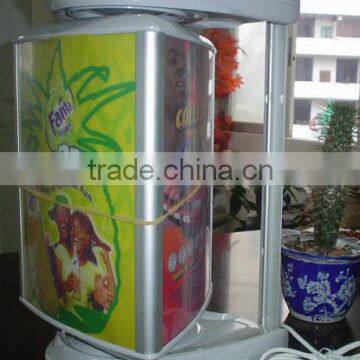 Rotating light box with three sided