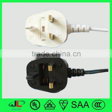 UK BS 3 Pin Electric Plug White Color Fused Power Plug