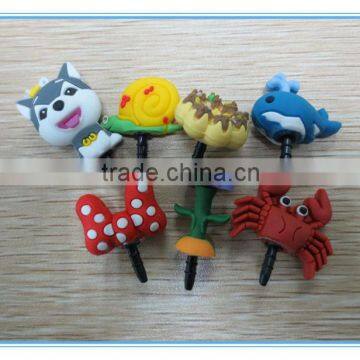 2013 mobile phone dust plug dust plug earphone with fashion charms wholesale