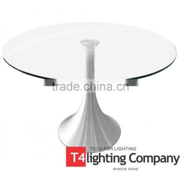 100cm Tulip Round Glass Top or Office Furniture Table Metal Legs photo-1