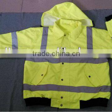 high vis fleece lined reflective bomber jacket