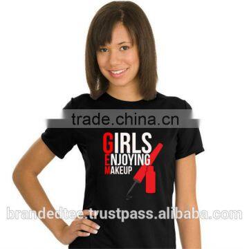 women cotton sexy fitted blank t-shirts With custom woven t-shirt label with all sizes