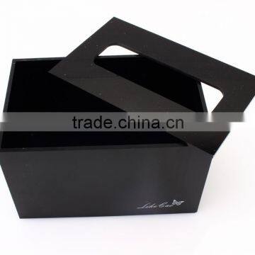 customized black color acrylic tissue box