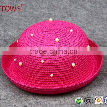 Fashion Design Promotional Children Girls Panama Paper Straw Hat