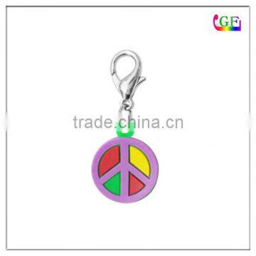 lovely Peace Symbol Soft Touch Rubber PVC Charm