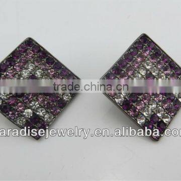 2013 Fashionable rhinestone stud silver earrings for women E-21168