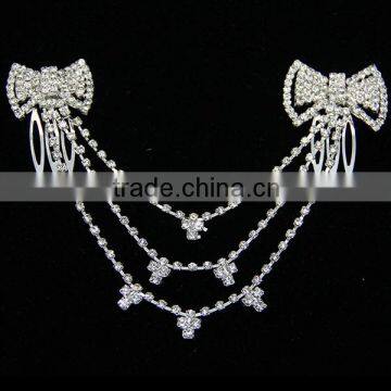 weeding butterfly knot rhinestone comb headband