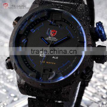 SHARK Stainless Steel Japan Movement Analog Date Alarm Quartz Wrist Mens Sport Digital Watch photo-4